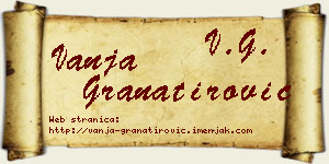 Vanja Granatirović vizit kartica